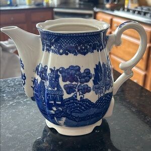Classic Blue and White Ceramic Teapot